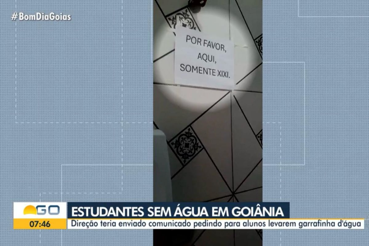 Alunos de escola municipal no Parque das Amendoeiras, em Goiânia, sofrem com escassez de água